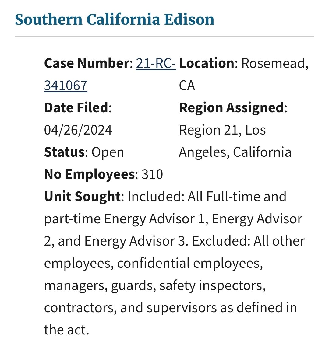 NEW: 310 Utility workers at Southern California Edison are unionizing with @IBEW.