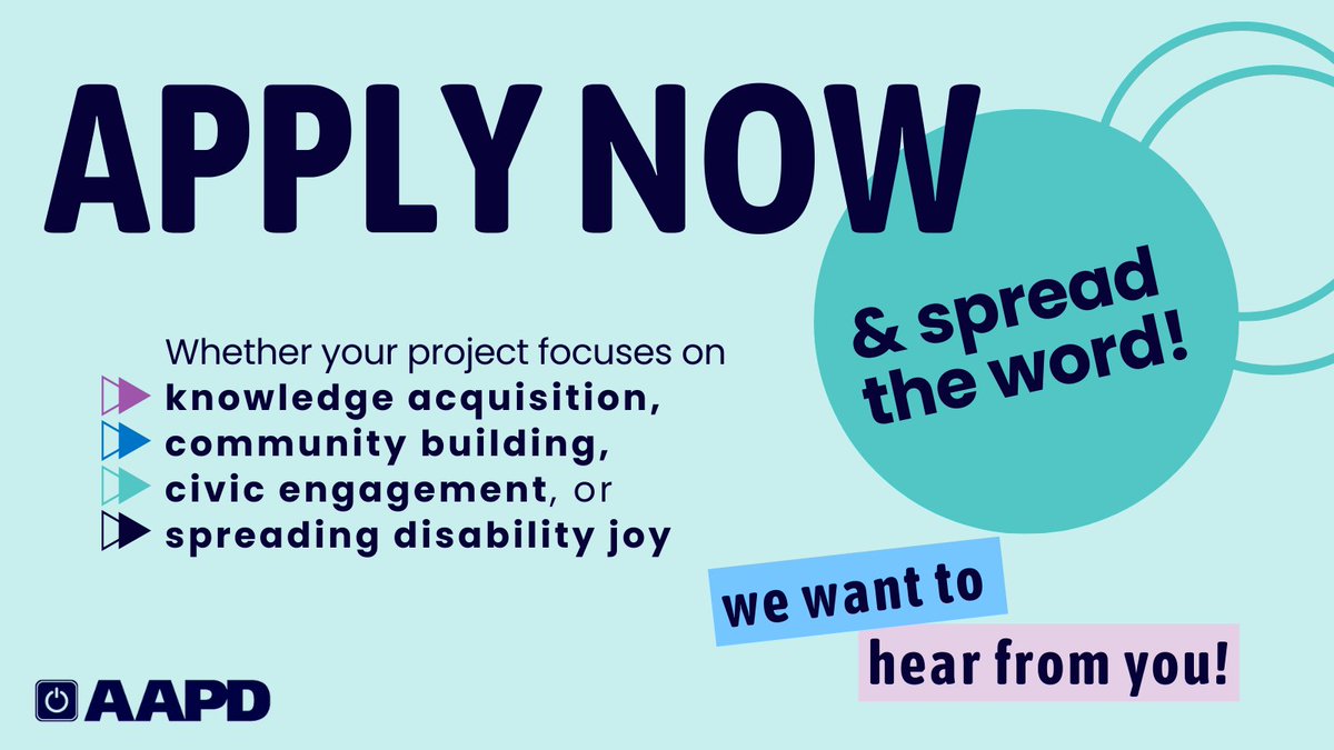 AAPD is offering #COVID & #HigherEd grants for groups doing disability projects on campuses that support community building, civic engagement, disability joy, & more. Apply by May 15th: bit.ly/4d11Bzq #DisabilityRights