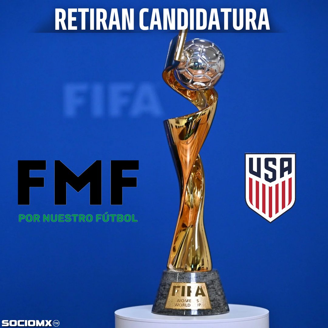 SIN MUNDIAL 🇺🇸🇲🇽 Estados Unidos y México hicieron oficial que retiran su candidatura conjunta para albergar el Mundial Femenino 2027. Volverán a postularse para la edición del 2031. Brasil y Bélgica/Alemania/Países Bajos son las dos candidaturas aún en carrera.