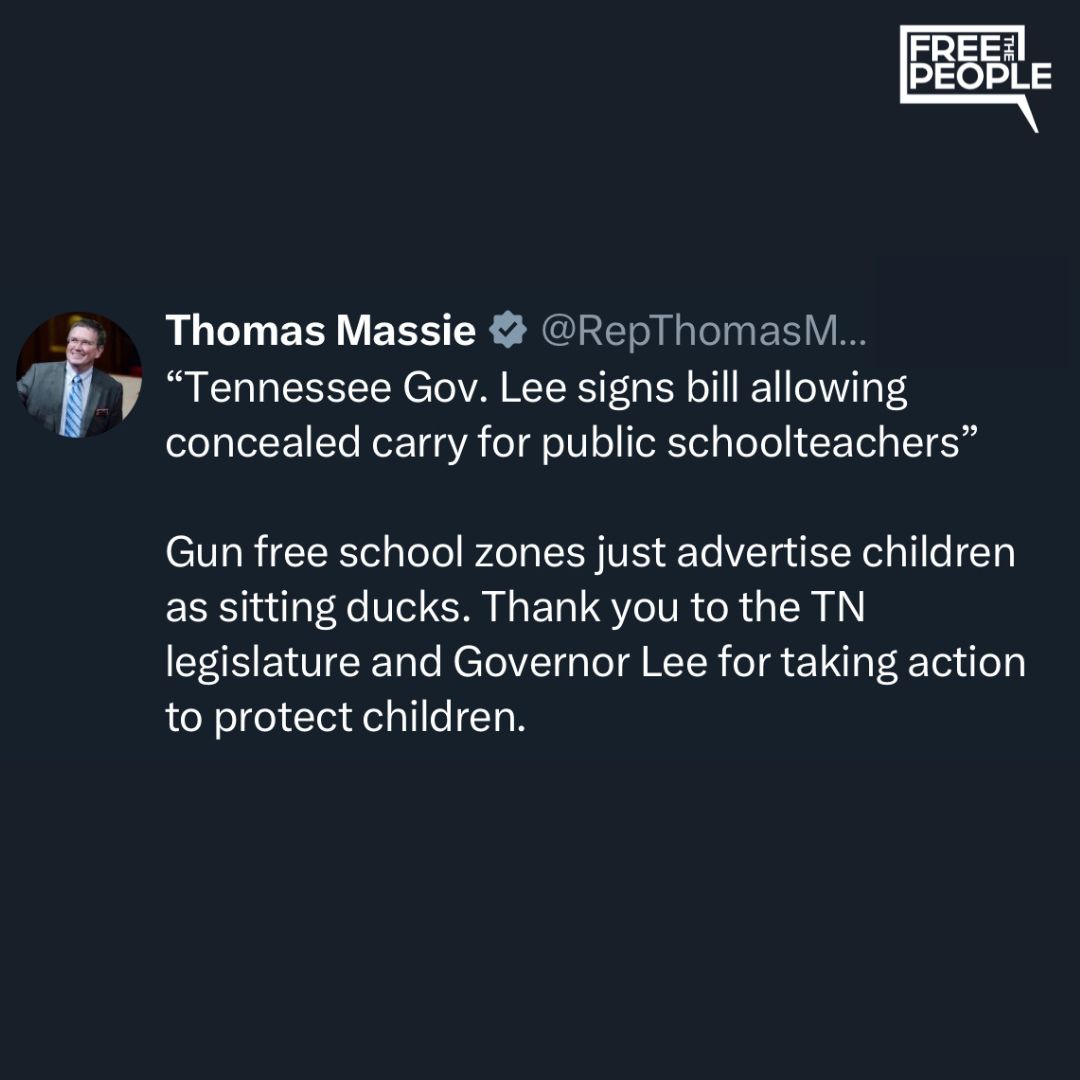 .@RepThomasMassie is correct. Gun free zones let bad people know were it is safe to hurt other people.