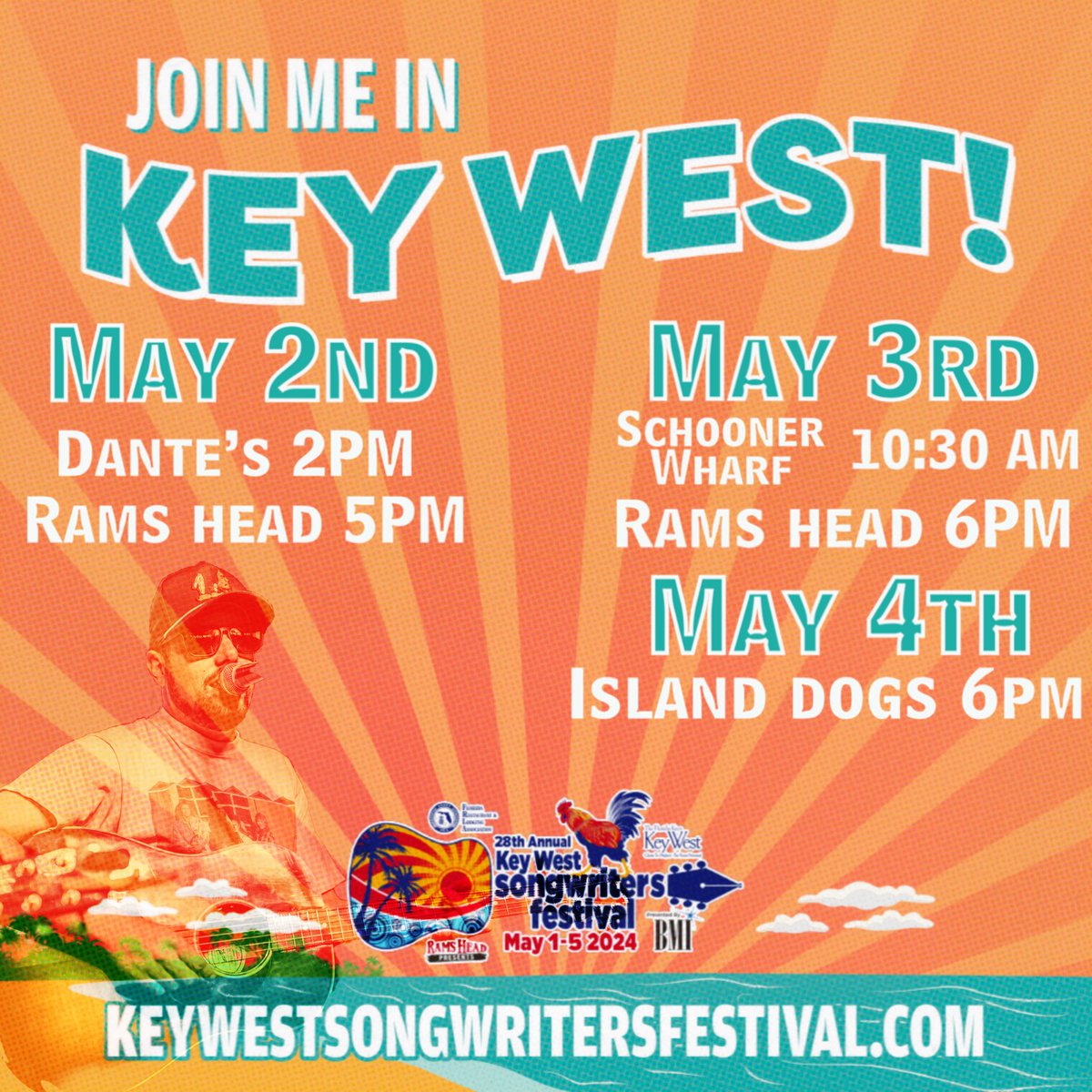Pumped to be back at the @bmi @KWSWF Festival this weekend. 🌴🌴
If you’re in the keys come on out!