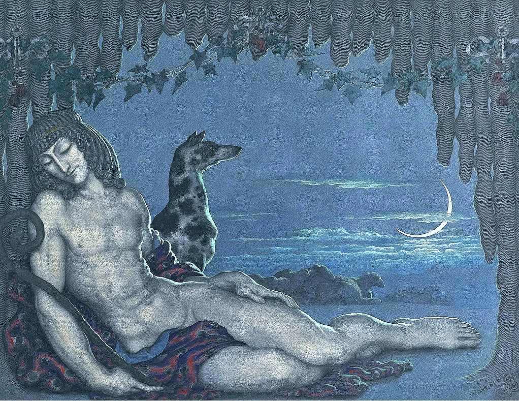 'Endymion' by Nikolai Kalmakov, 1928 #nikolaikalmakoff #painting #watercolor