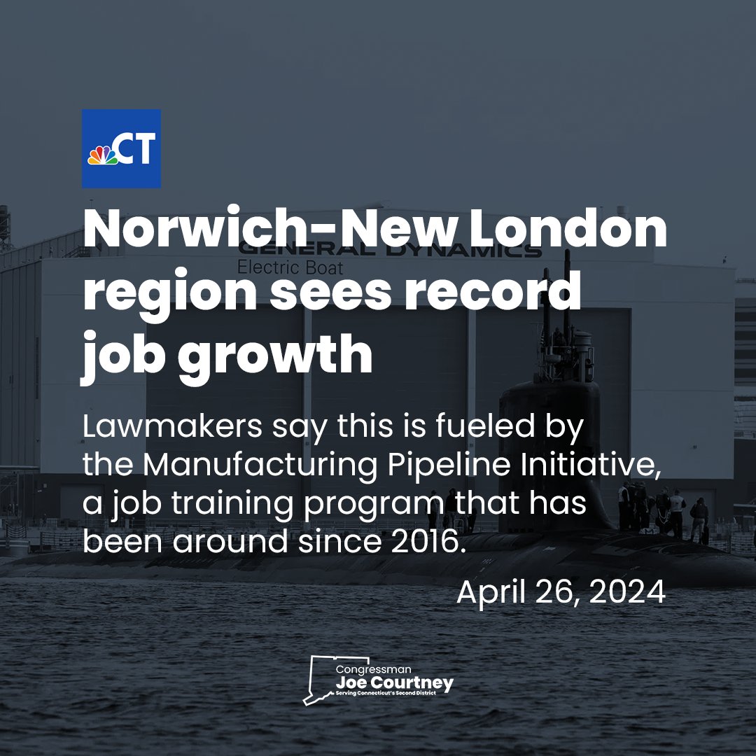 Eastern CT is the fastest growing job market in our state and the 2nd fastest in New England. And it's no accident. It's the result of a well-thought-out effort to boost training & support employers. nbcconnecticut.com/news/local/nor…