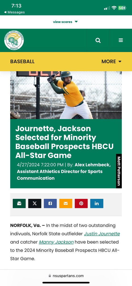 Jackson will make his second appearance in the event, after earning a 2023 selection as well. Leading the Spartans with a .349 batting average, he has accumulated 65 hits, 27 RBIs. and 24 runs this season.