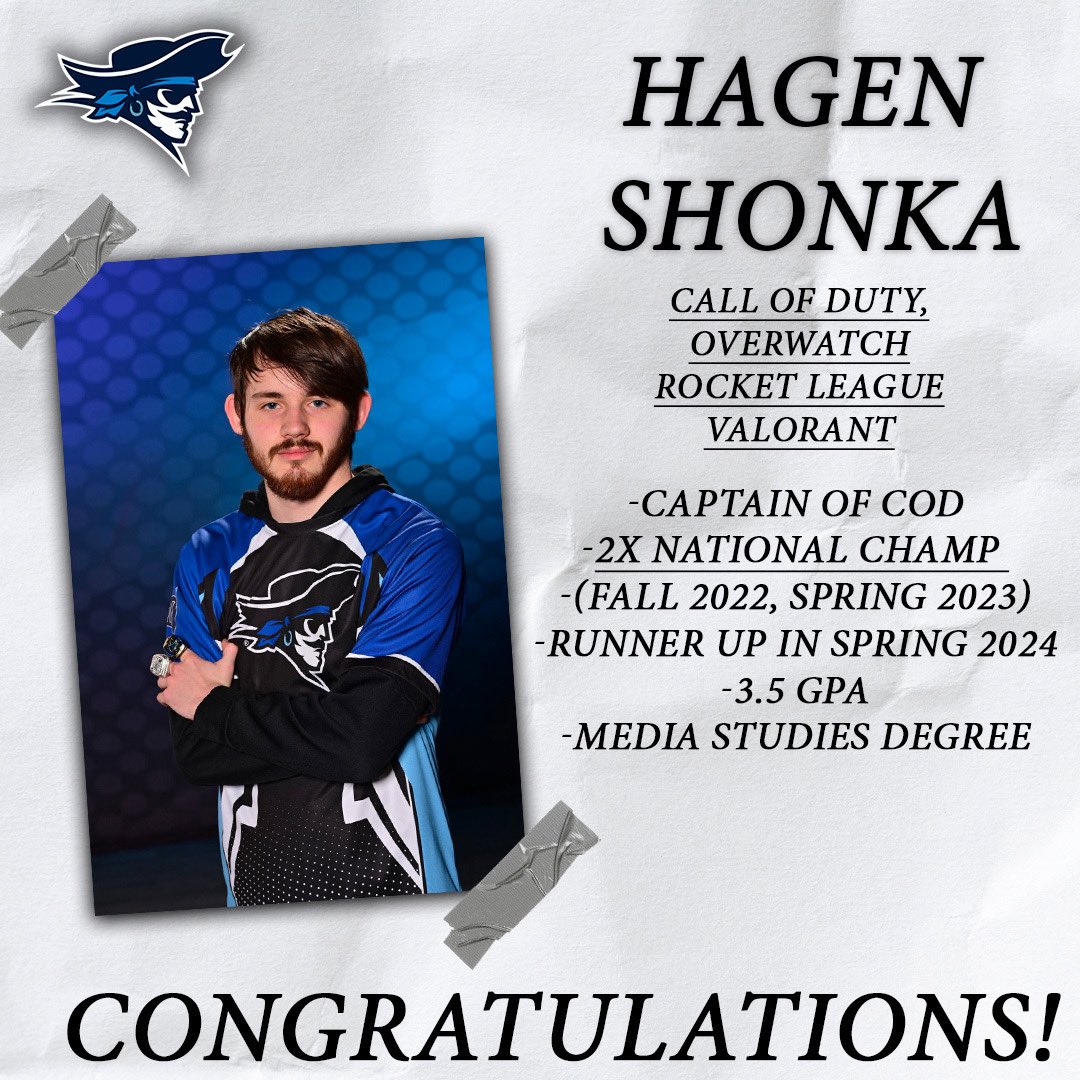 With the Esports season coming to a close, it’s time to recognize our graduating seniors!

First up is our 2x National Champ and COD captain Hagen Shonka!

#goreivers #sailsup