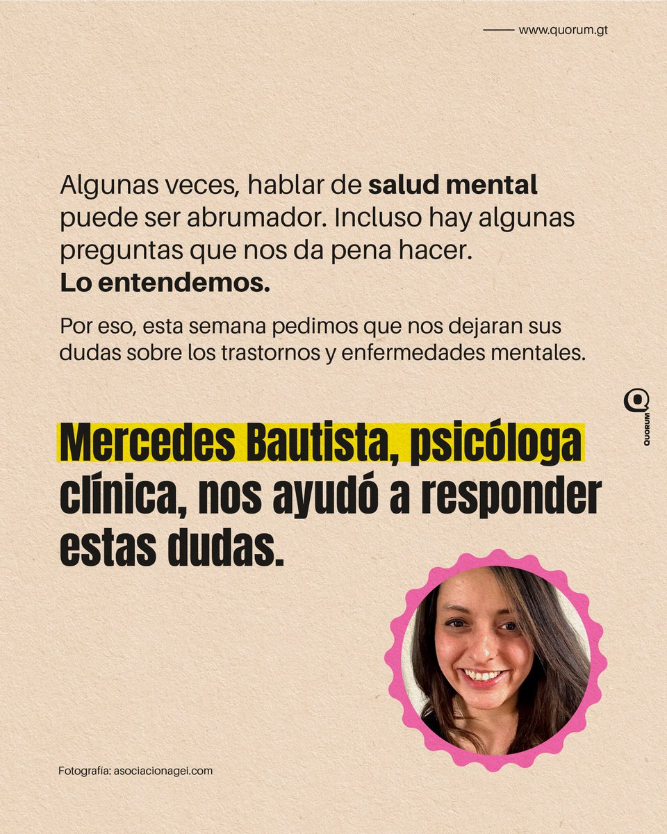 En este perfil apoyamos las preguntas sin pena. 🙋🏻‍♀️ 💡La semana pasada les pedimos que nos dejaran sus dudas sobre las enfermedades y trastornos mentales. 🧠 @mersb nos ayudó a responderlas. 📲 Seguinos en Instagram para participar en la siguiente ronda. instagram.com/holaquorum?igs…