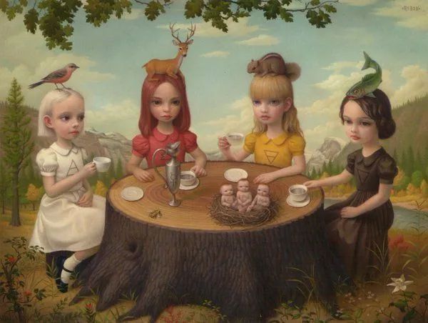 “#Humor needs to come in under cover of darkness, in disguise, and surprise people.” 
—Garrison Keillor
#amwriting
Mark Ryden