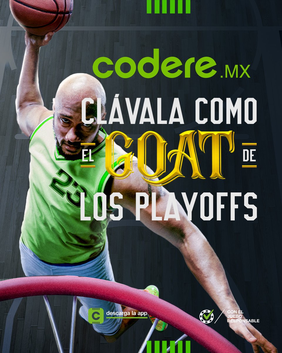 😎🏀👊 Sobrinos, en estos playoffs recuerden que la mejor clavada la hacen con su Tío Codere. ¿Quién quiere ser el GOAT de la duela? #GoatsCodere