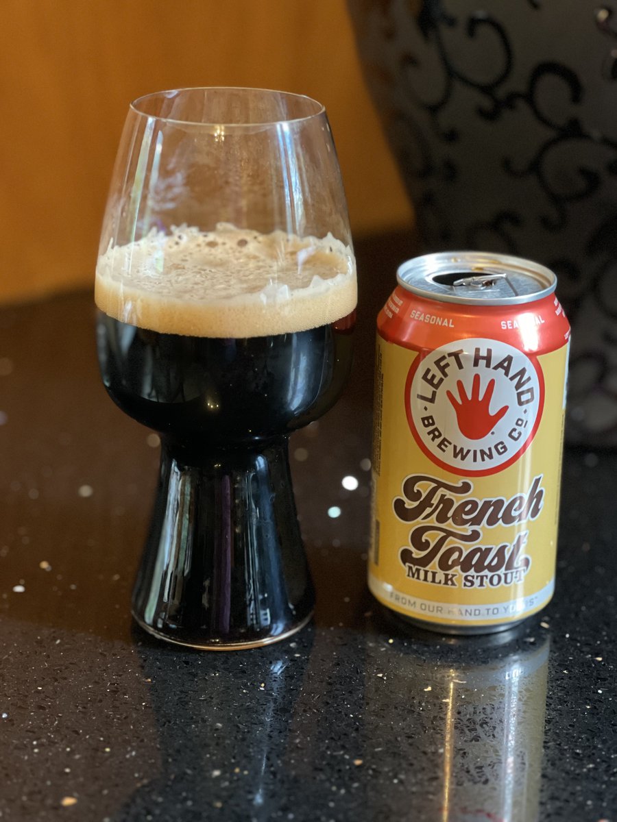 Eggs 🥚 🍳 for dinner, but damn, no bread!🍞 

Pour me some toast instead from @LeftHandBrewing - French Toast milk stout is creamy, maple and vanilla with a caramel finish.

#itsalwaysstoutseason #stout #craftBeer