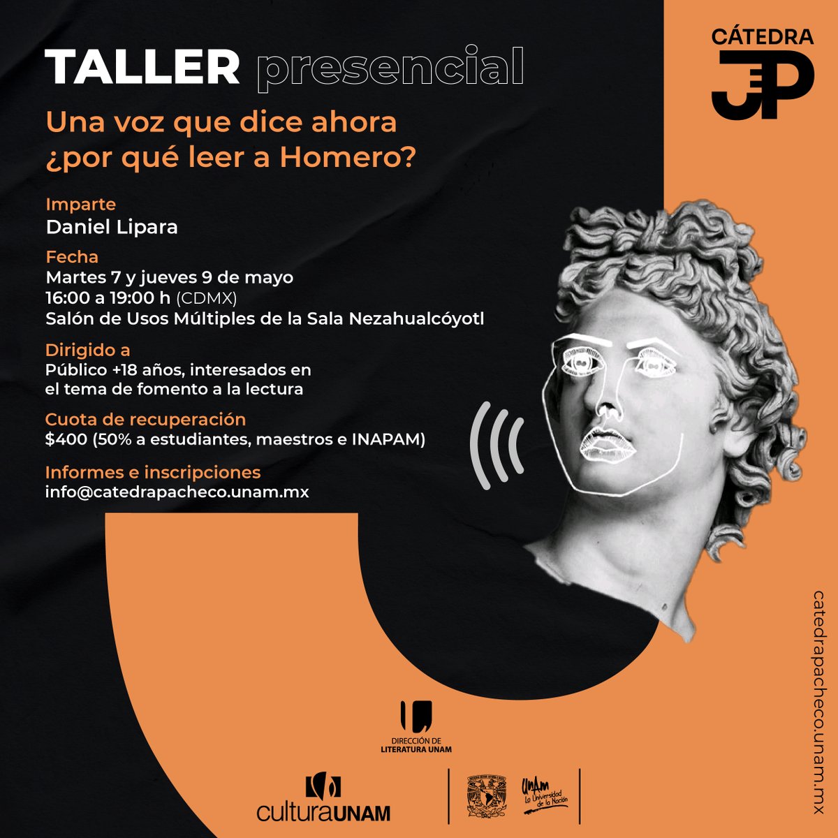 ¿Leíste la Ilíada y la Odisea? ¿Te encantaron o no entendiste nada? Este taller es para compartir una pasión con quienes hayan leído a Homero o deseen hacerlo por primera vez. Regístrate ➡ bit.ly/3wl1nm0