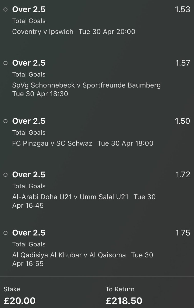 Over 2.5 Goals ⚽️⚽️⚽️ 🏴󠁧󠁢󠁥󠁮󠁧󠁿🇩🇪🇦🇹🇶🇦🇸🇦 Odds 10.92 💸