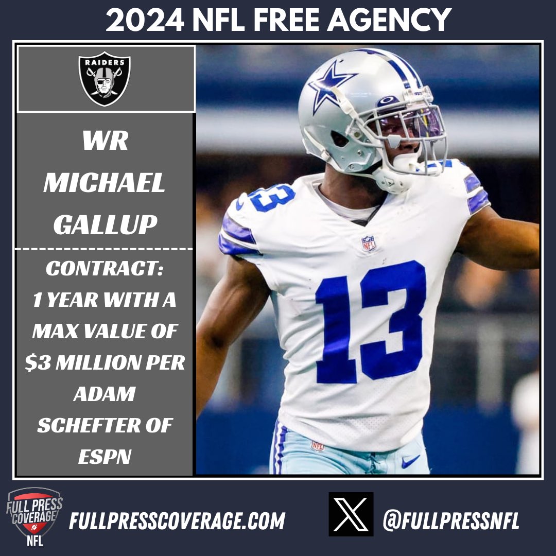 Michael Gallup goes from Dallas to Vegas. #Raiders #FPC #NFL #NFLTwitter