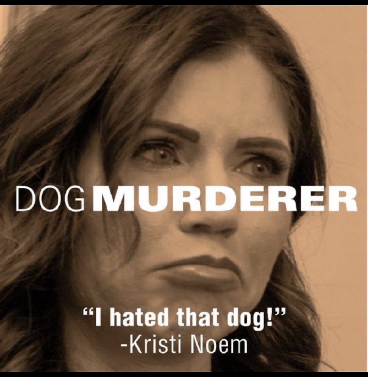 @KristiNoem #KristiNoemIsAMonster 
#PuppyKillerKristiNoem