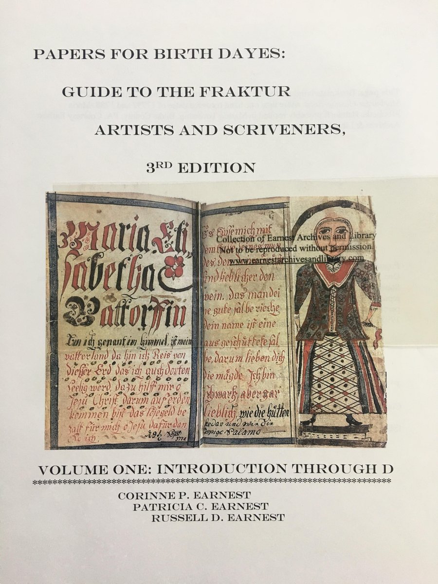 'The monumental third edition of Papers for Birth Dayes: Guide to the Fraktur Artists and Scriveners is available. This is the culmination of 45 years of study by Corinne P. Earnest, the 'Queen of Fraktur.' #Fraktur NOW DISCOUNTED: $249.00 at rdearnestassociates.com