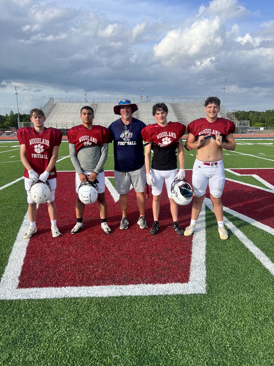 Woodland Wildcat Spring Practice. Day 1 Players of the Day…Cam Broome, Bryson Lowe, Jayden Jenkins, and Cam Collins #ChasingGreatness #DareToBeGreat