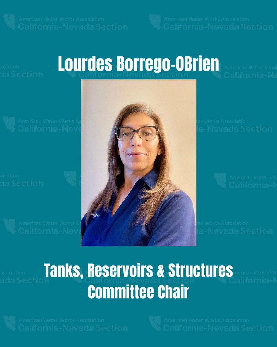 This Membership Monday we are highlighting Lourdes Borrego-OBrien. She is the Tanks, Reservoirs & Structures Committee Chair Apply to join the committee here: ca-nv-awwa.org/CANV/CNS/About… #CANVAWWA