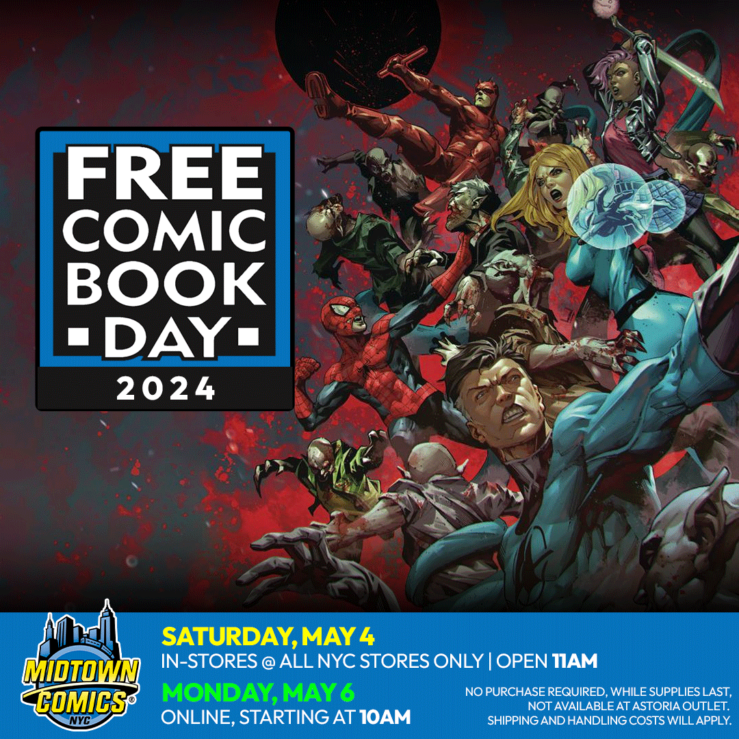 Free Comic Book Day is coming to 🗽ALL #NYC Midtown Comics stores #TimesSquare #GrandCentral #Downtown On Sat, May 4th come grab a pre-made stack full of FCBD comics! 👉Limit one free stack of comics per customer LIMITED QUANTITY! #FCBD will launch ONLINE on MONDAY MAY 6th!