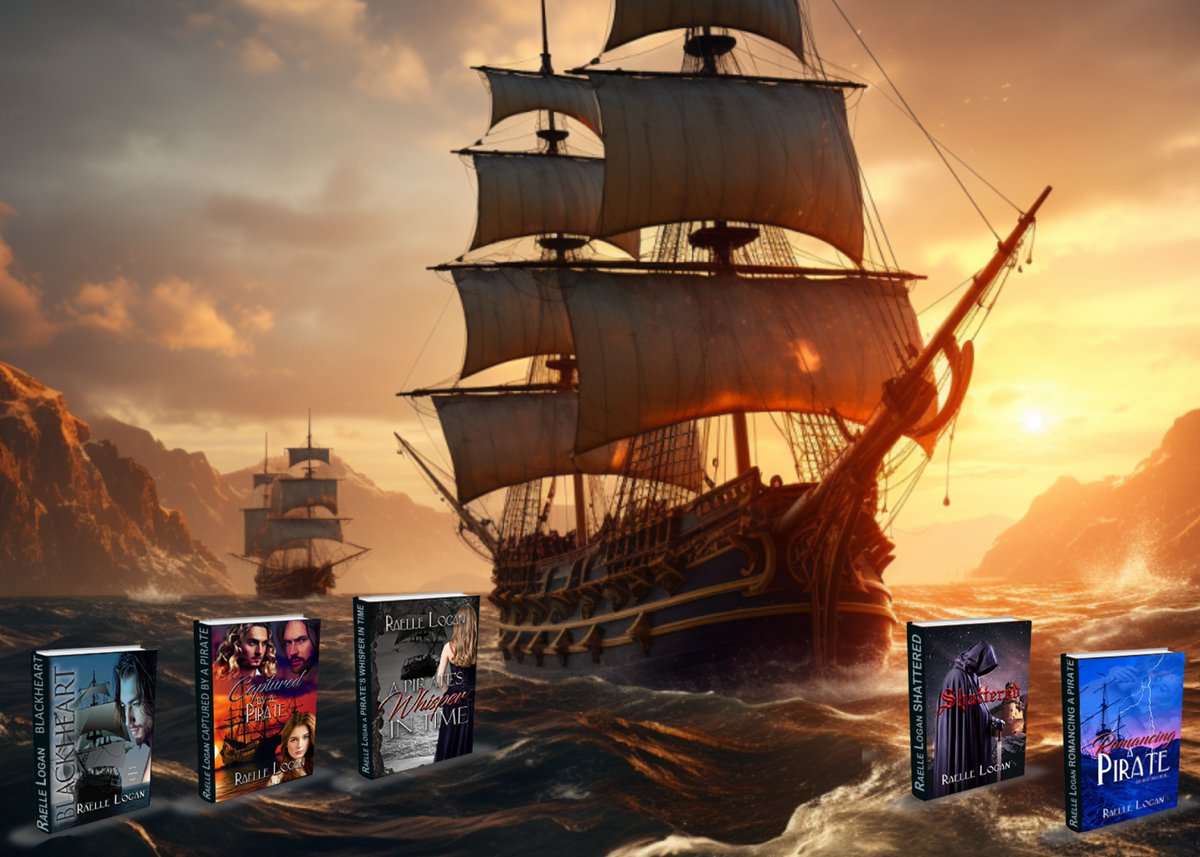 The Glory Days of Piracy await you, come Sail away into an Exhilarating, High Seas Adventure where the Stakes are High, the Hero is a Seductive and Dangerous Pirate, the Heroine is Feisty and Courageous, the Villains are Deadly, and the Romance is Sizzling Hot. #romance #books