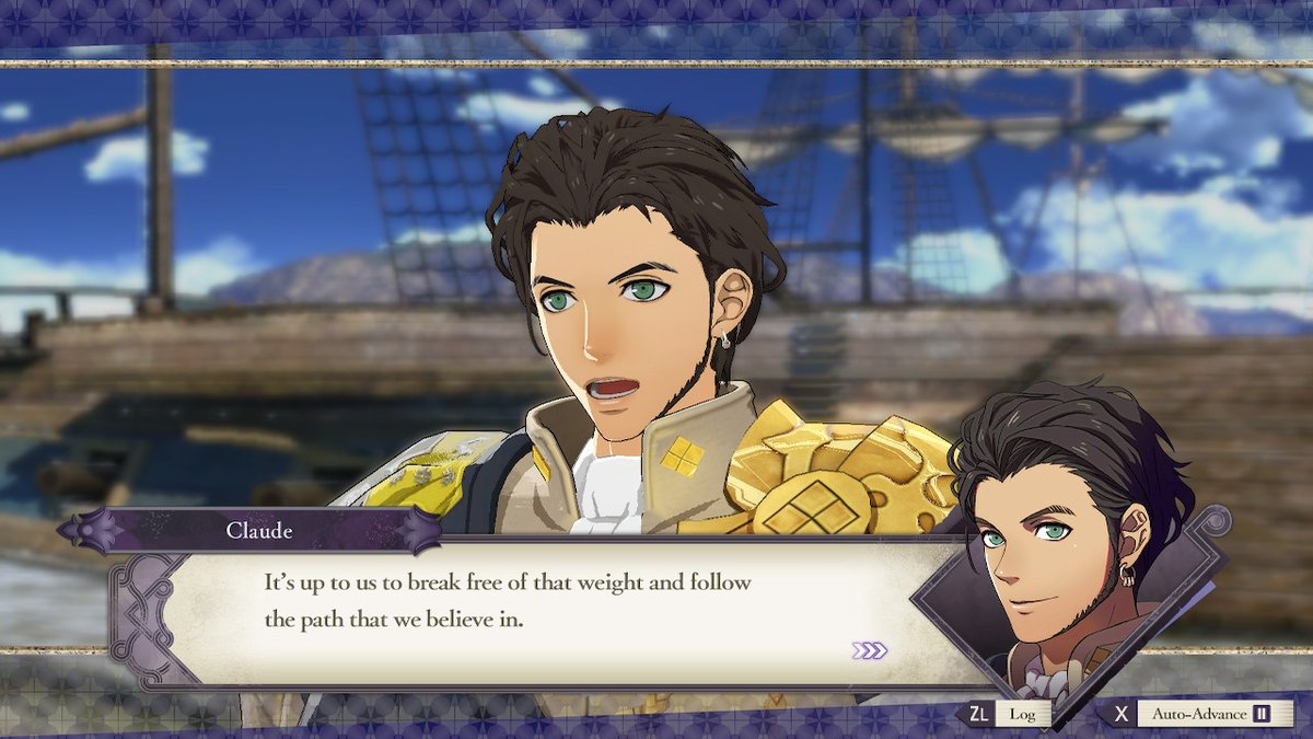 Claude is always the man. After beating Verdant Wind, the scene of him passing his dream onto Dimitri and giving him the Alliance is bittersweet. Like he knew he wasn't worthy to lead. Probably my favourite quote in the game lies in these last two pics. #FireEmblem #ThreeHouses