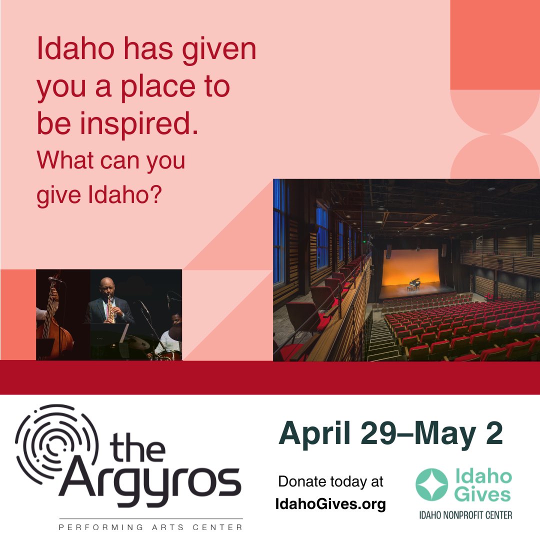 Today marks the first day of Idaho Gives! Please help the Argyros bring inspiration to our community by donating through idahogives.org/donate?campaig…