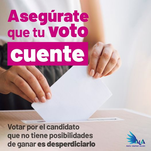Votar por el candidato que no tiene posibilidades de ganar es desperdiciarlo!
Elige a quien realmente puede marcar la diferencia. Haz que tu voto sea útil.
#VotoÚtil #México2024