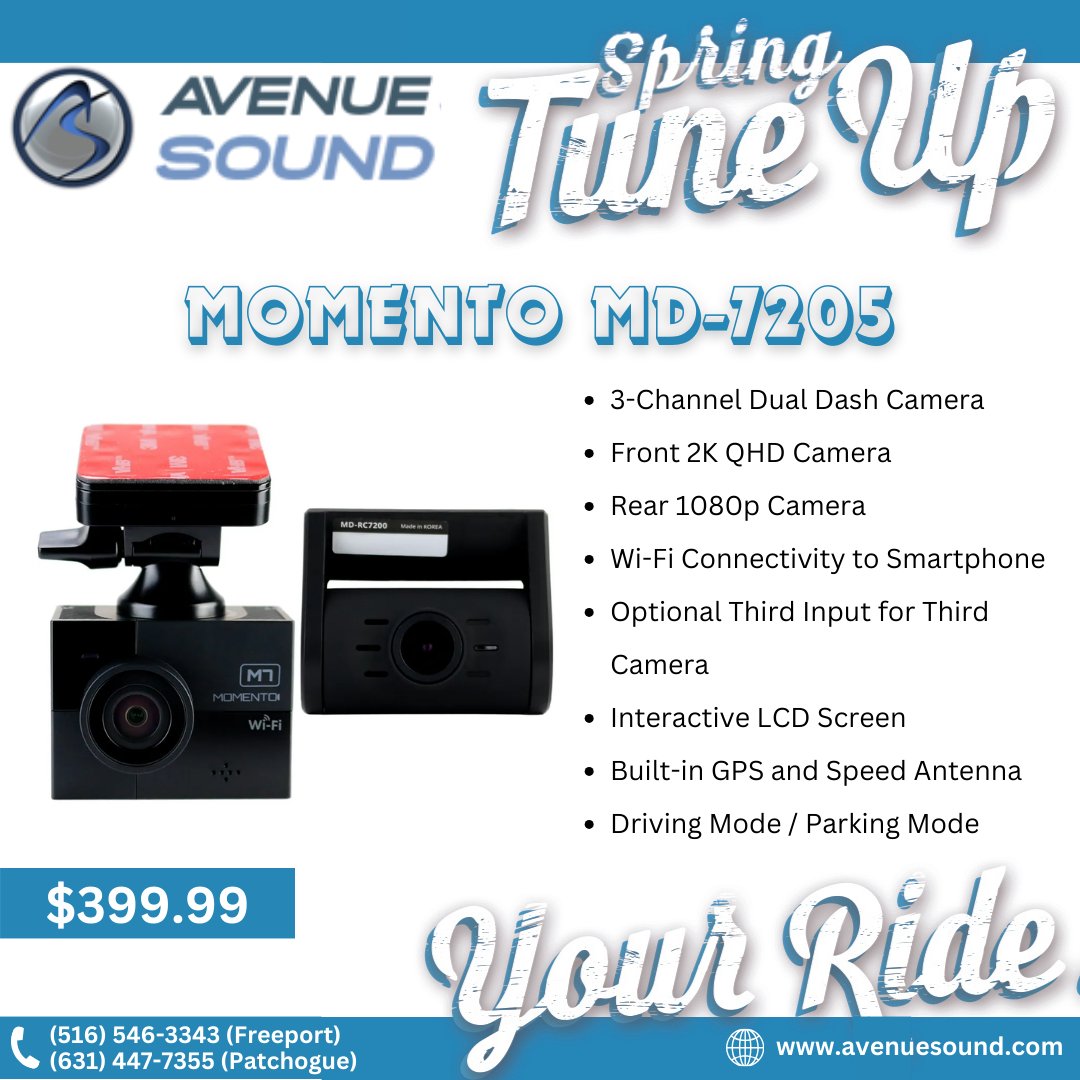 MOMENTO MD-7205

#camera #avenuesound #patchogue #freeport #momento #carsecurity #caraudio #springsale #avenuesound #freeport #patchogue #dronecamera #camera #dashcam #security #carsafety