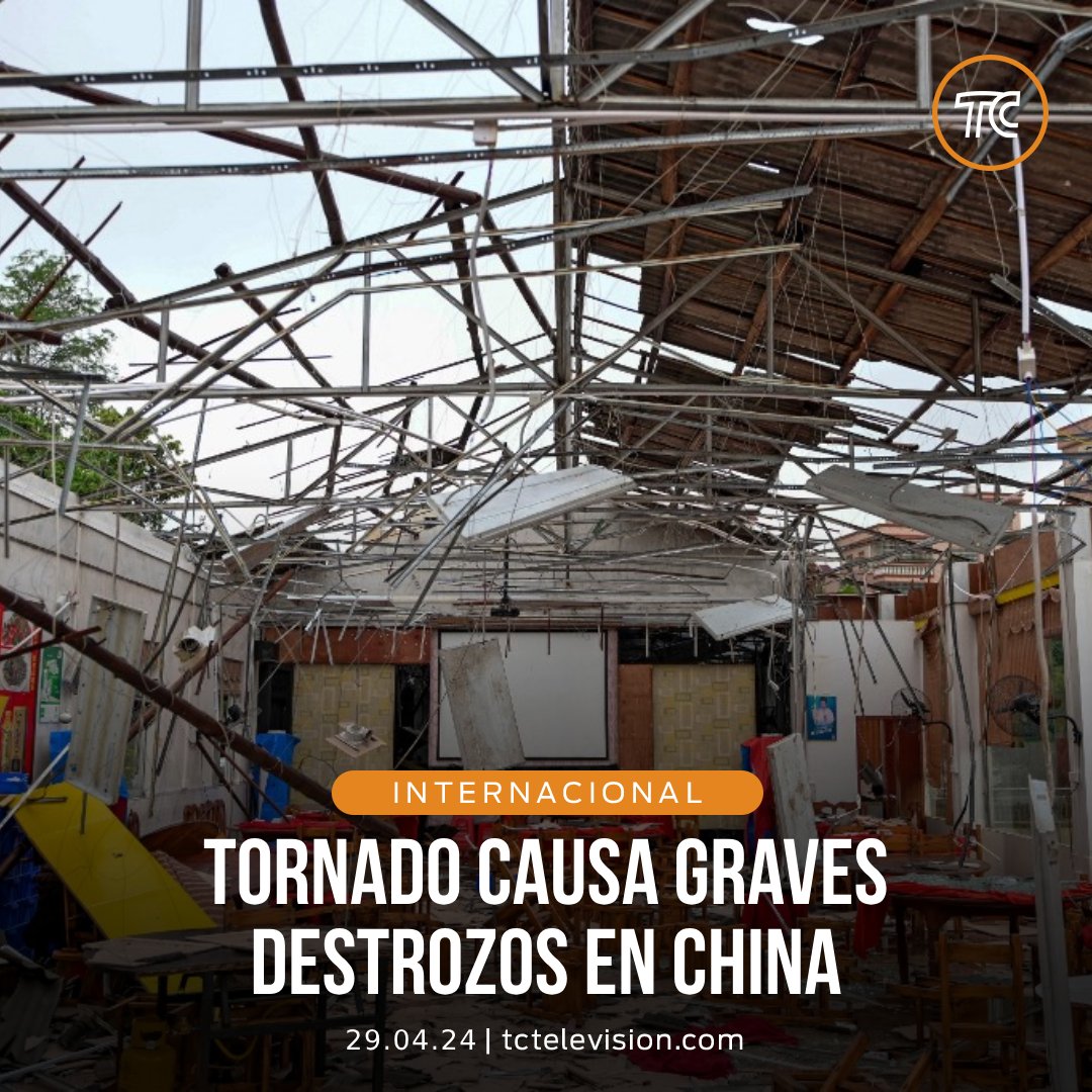 Durante el fin de semana un tornado azotó a China, se estima que al menos cinco personas perdieron la vida, en Guangzho 🌪️ » bit.ly/3WmbqCa 📲