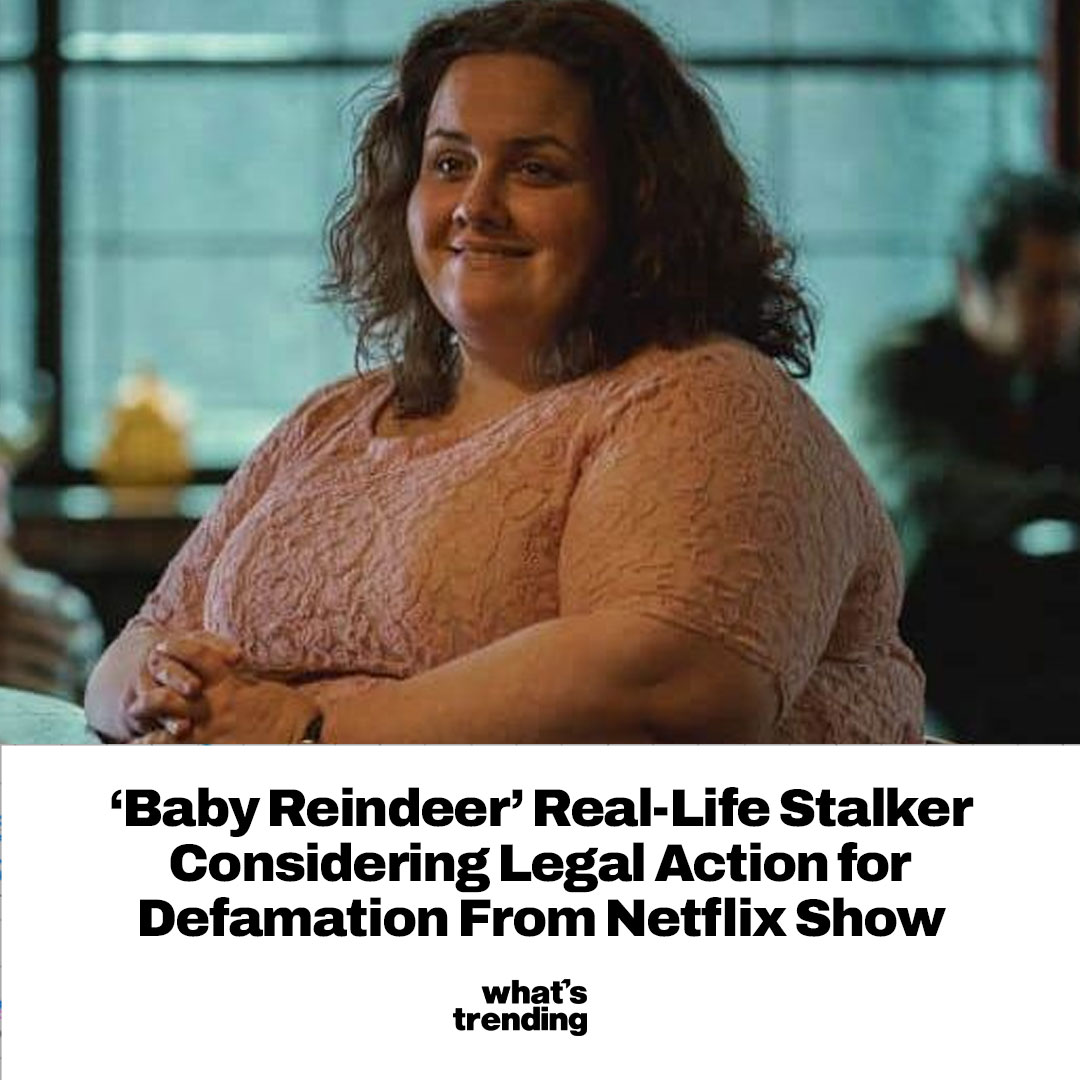 The real-life alleged stalker just fired off claiming that she is unhappy with the show 'Baby Reindeer' from Netflix.⁠ ⁠ “He’s using Baby Reindeer to stalk me now,” claiming Gadd was “bullying an older woman on television for fame and fortune.”⁠ ⁠ 🔗: whatstrending.com/baby-reindeer-…