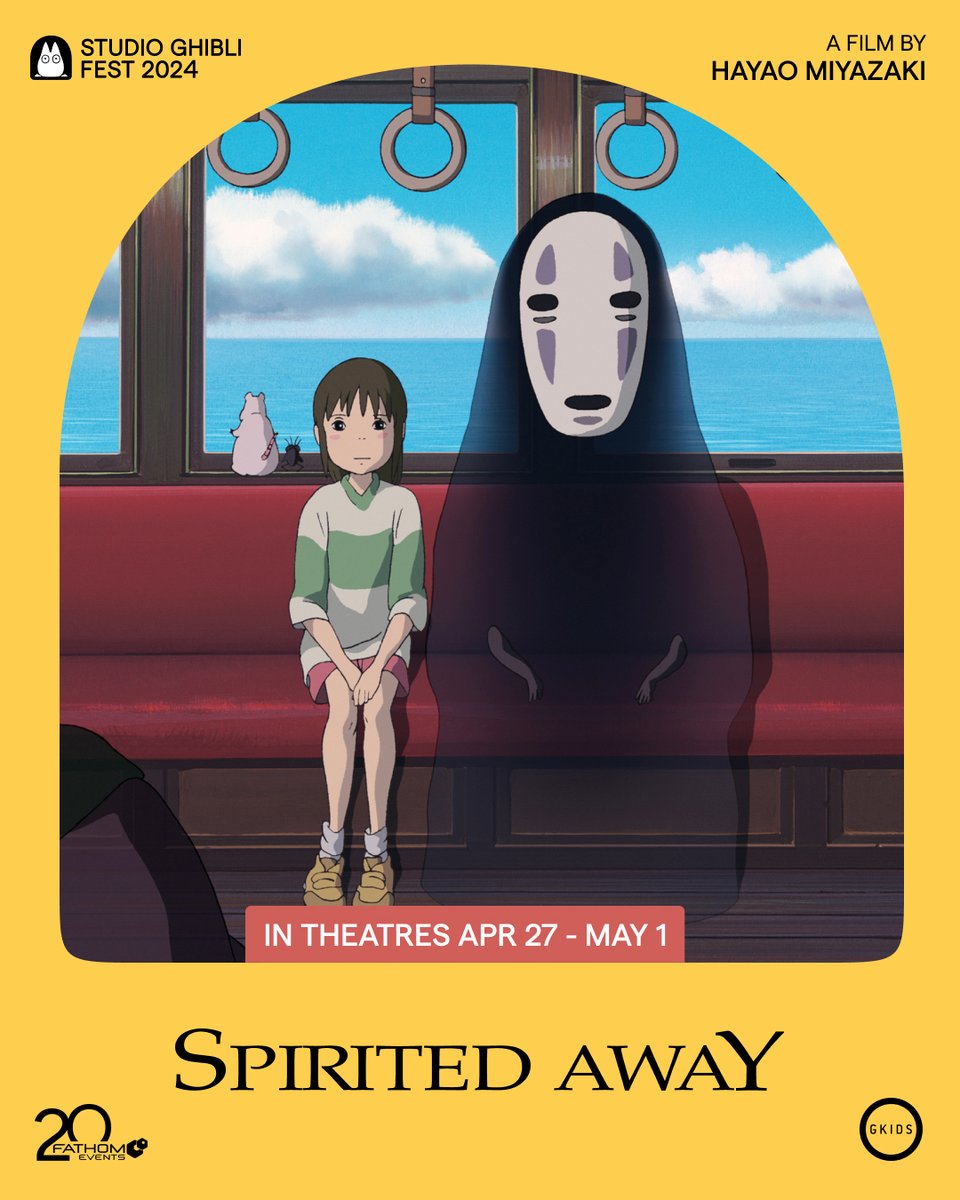 Feast your eyes on Hayao Miyazaki and Studio Ghibli’s Academy Award®-winning SPIRITED AWAY in theaters April 29–May 1 to kick off #GhibliFest 2024! @GKIDSfilms bit.ly/49sQpsj