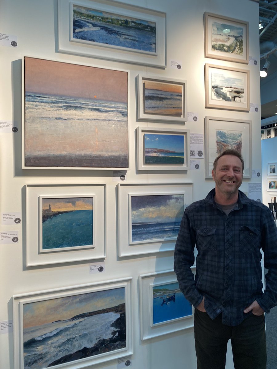 A brief photo opportunity in front of my paintings at the Fresh Art Fair in Cheltenham yesterday #art #artist