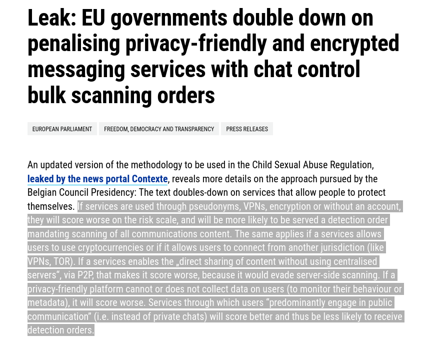 The EU is demonizing essential privacy tools like VPNs, Signal, TOR, & encrypted email services like Tutanota & ProtonMail. They also plan to monitor cryptocurrency use, so public chain users should be aware!