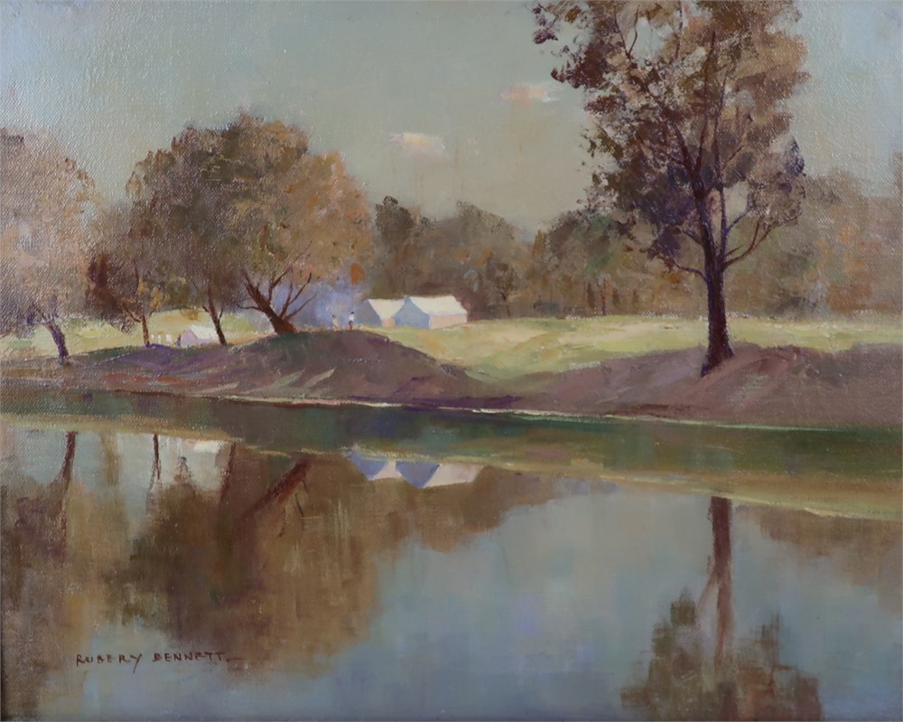 The virtual hammer falls on our boutique auction of Australian and international art from 7pm on Wednesday 1 May (AEST).

Lots include William Rubery Bennett (Aus, 1893-1987) 'Camping on the Murray'. Oil on canvas. 

#art #artauction #artsale #painting #australianart #auction