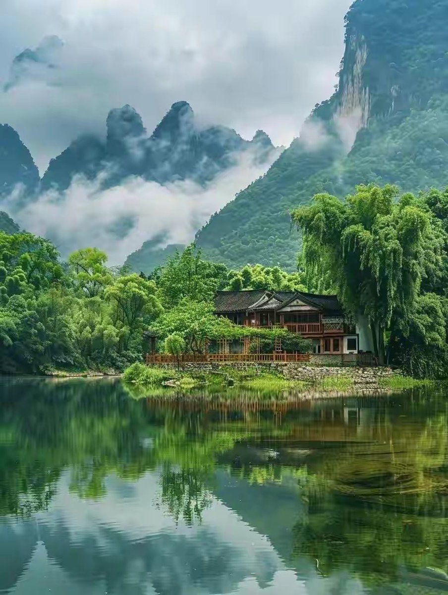一秒爱上桂林，💘💘
太清澈纯净啦！
人在景中行，如在画中游。😊😊