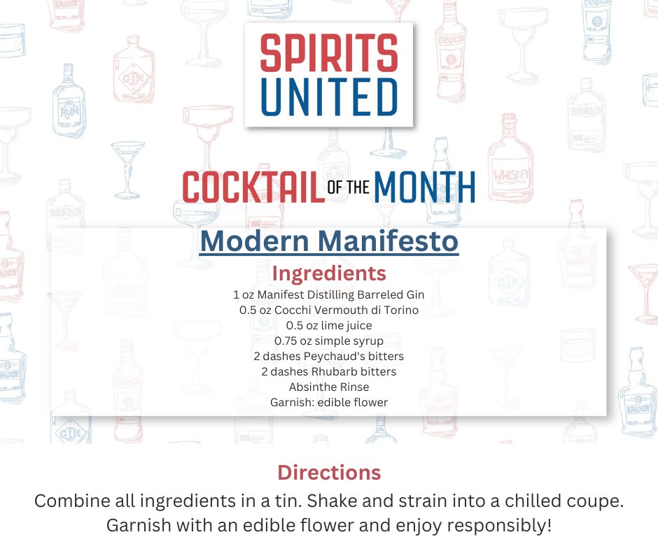 We're celebrating spring with @ManifestSpirits' Modern Manifesto cocktail as our April #CocktailOfTheMonth🌸💐🏵🌺! 

Our team was thrilled to join the @SpiritsFlorida's annual meeting this month and welcome distillers to the #CocktailParty2024! #EnjoyResponsibly