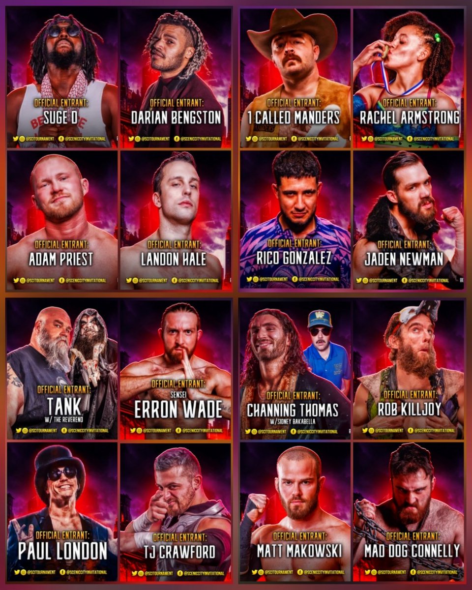 The 16 person field is set for the 2024 Scenic City Invitational tournament! What first round matches do you want to see? Match announcements, Futures Showcase Tournament entrants, and Daniel Makabe's final opponent to be announced in the coming weeks! Get those tickets!