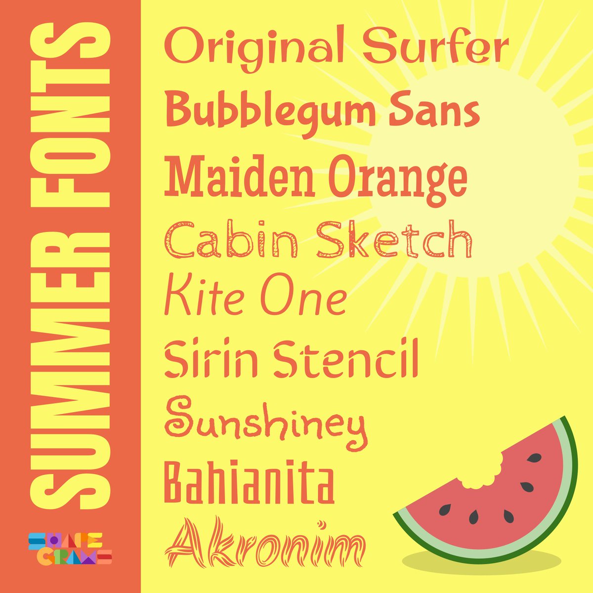 Add summer vibes with these fonts—available for free in Google Workspace and downloadable at fonts.google.com.

#GoogleEdu #EdTech #Teachers #TeacherTwitter