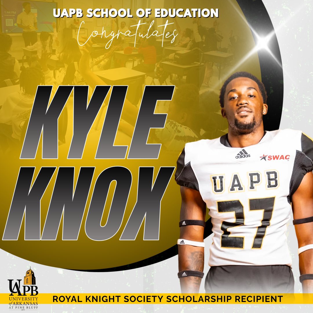 Excited to announce I’ve been awarded the Royal Knight Society Scholarship, named after Dr. Johnny B. Johnson. Dr. Johnson’s dedication to education and service at @uapb is truly inspiring. Grateful for this opportunity to honor his legacy and further my academic journey. #UAPB