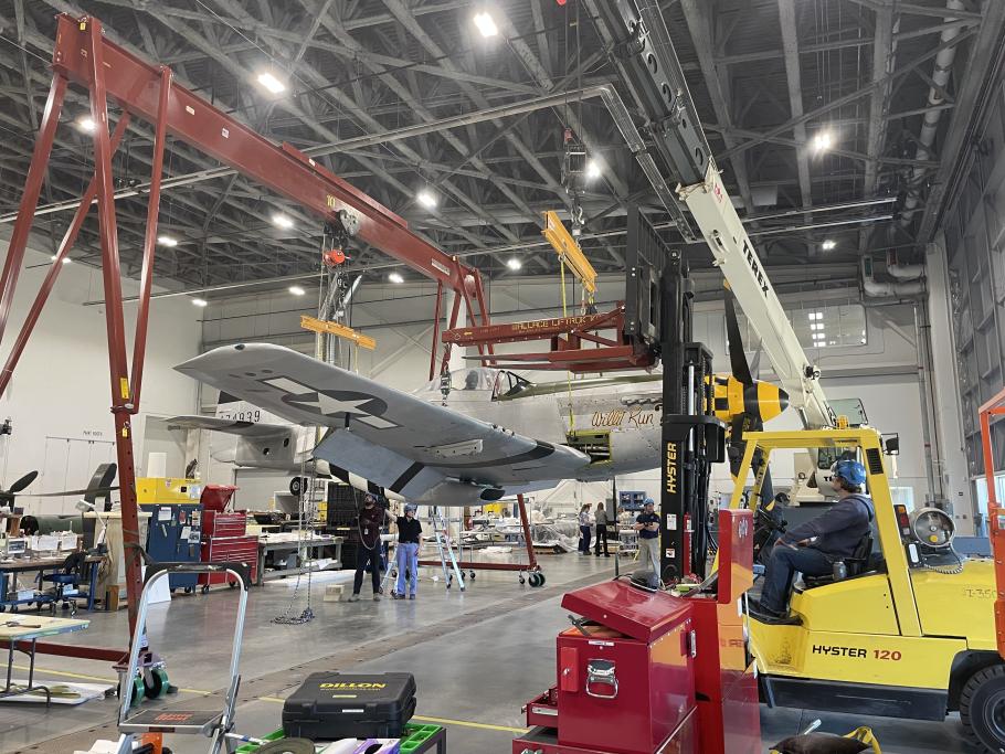 A lot of calculations go into hanging an aircraft for display. So when we decided to suspend our P-51 Mustang not as if in level flight but rolled 22 degrees to the left, our museum specialists got to work on a plan. We explore in a new blog: s.si.edu/3w5vSMW