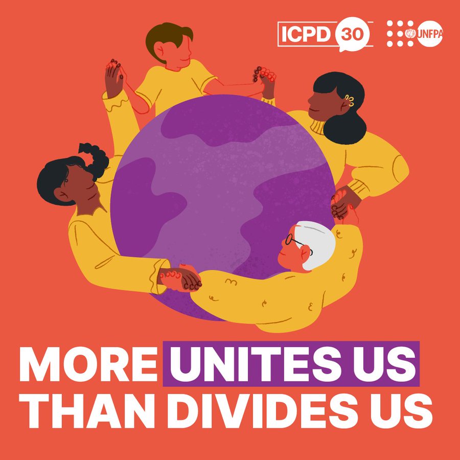 ✨3 decades ago, leaders championed human rights & #SRHR as core to sustainable development. This year, #CPD57 puts the anniversary in the spotlight. Join @UNFPA in sustaining this momentum for another 30 years & beyond, driving innovation for a more equitable world! 🌍 #ICPD30