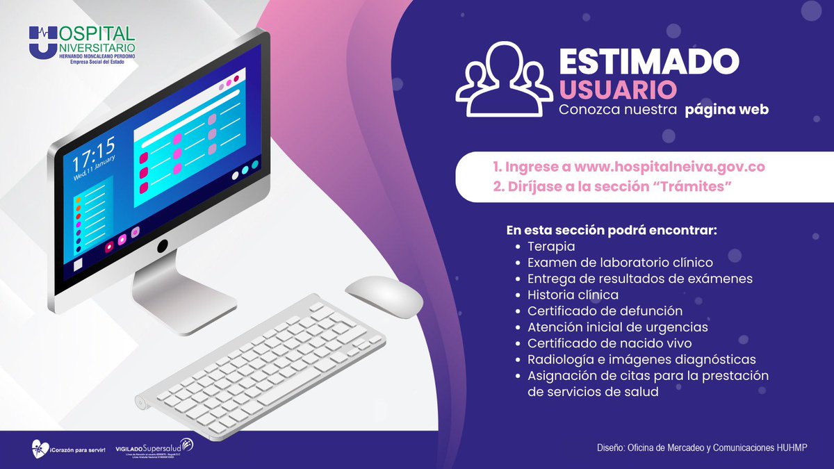 Vista nuestra página web hospitalneiva.gov.co 💚🏥