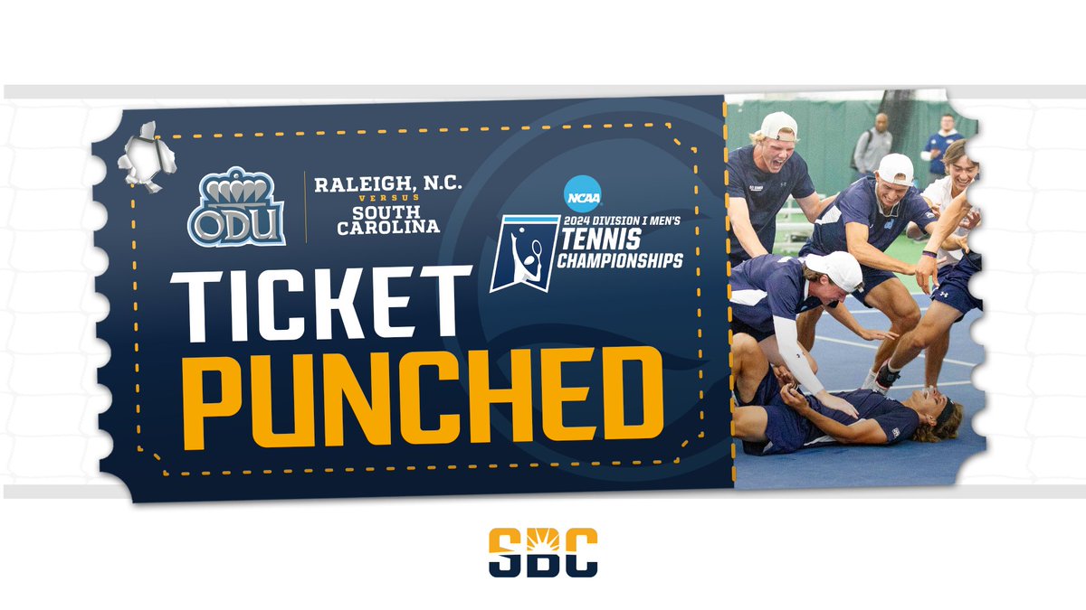 𝗥𝗢𝗔𝗗 𝗧𝗥𝗜𝗣 𝗧𝗢 𝗥𝗔𝗟𝗘𝗜𝗚𝗛. A week after winning a second consecutive #SunBeltMTEN Title, @ODUMensTennis matches up with No. 15 South Carolina in the First Round at host site N.C. State. ☀️🎾