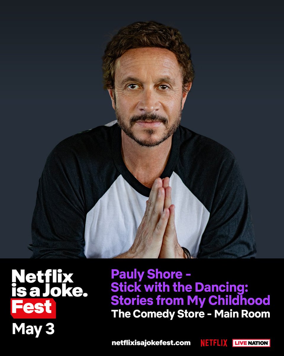 May 3rd at 7:30 @PaulyShore Stick with the Dancing during the @NetflixIsAJoke Festival!

Get your tickets at showclix.com/event/pauly-sh…

#thecomedystore