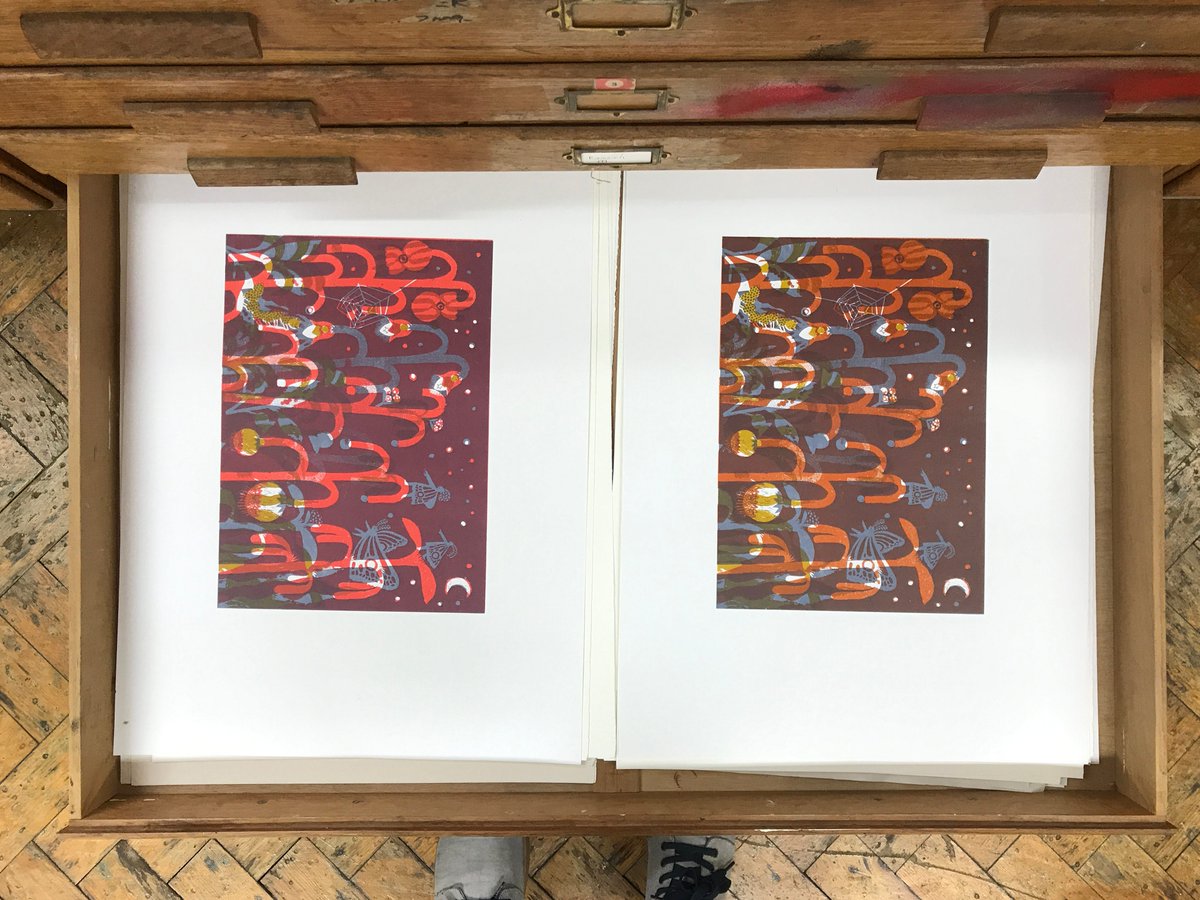 My book, Shine, is out tomorrow! 
Part 2 of the making of the book is up on my Substack newsletter now!
—-
There some printmaking -riso &amp; screenprinting- bits,  as well ass anecdotes and references.

open.substack.com/pub/brunice/p/…