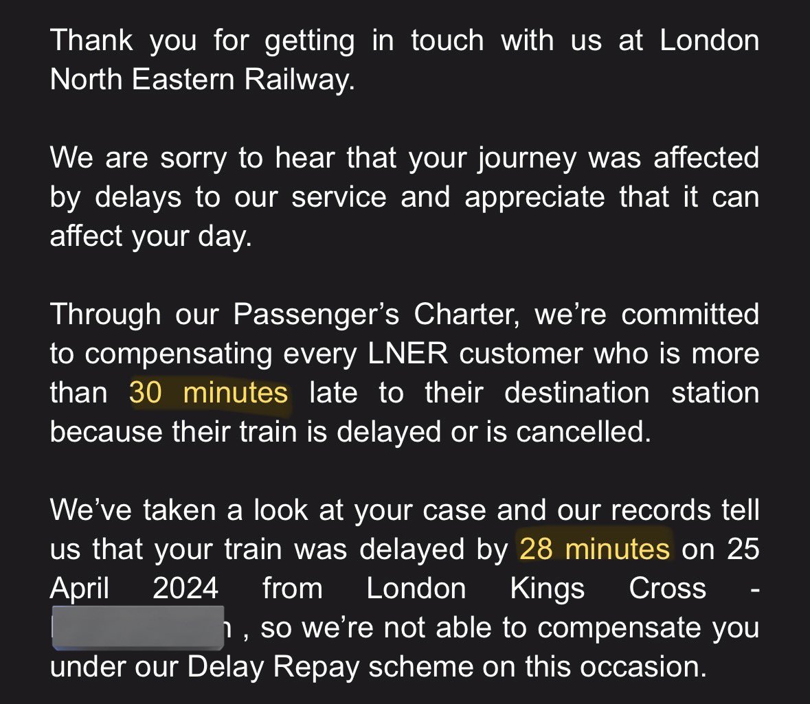 this is insane btw @LNER you’re a joke