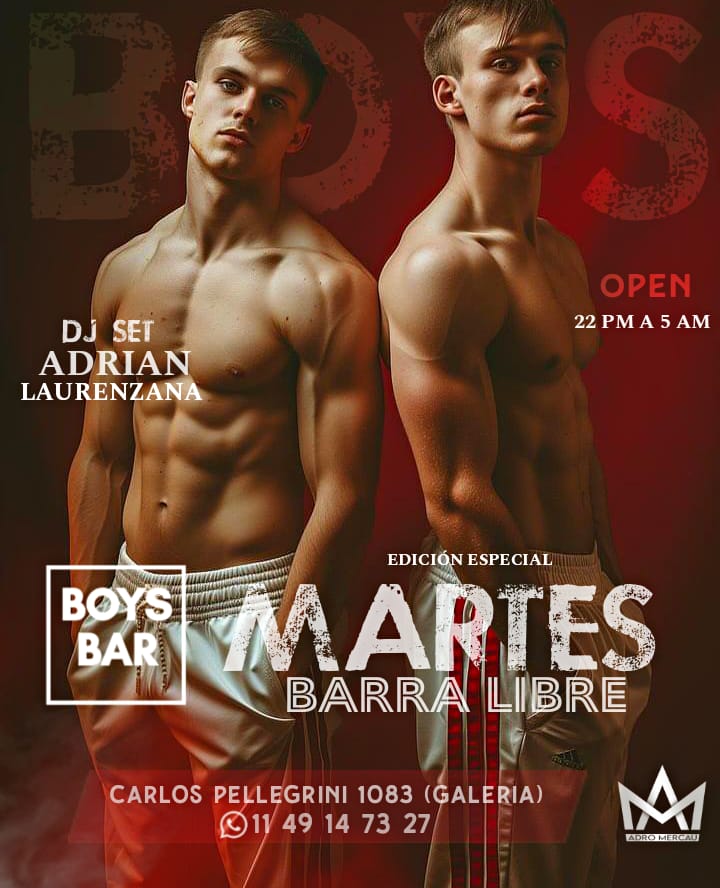 Noche especial de #Martes pre feriado! Festejamos el Día del Trabajador!!👷‍♂️👷‍♀️👮‍♂️🧑‍🚒 de 22a5am en @Boysbarok con #Barralibre de 22a3am te esperamos para q la pases bomba !! 💣 con @Losfiesterosboy @fiesterosbaires #cruising #DARKROOM #fiesteros #gay #barcruising ticket único 11900