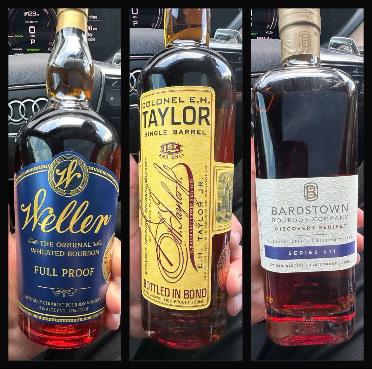MRmidwestcouple's tweet photo. Some days are just better than others. I’d say this was a killer day! #Bourbon #Whiskey #Hunting #Weller #EhTaylor #BuffaloTrace #Bardstown #Kentucky #DiscoverSeries #FullProof #SingleBarrel @btownbourbon @BuffaloTrace https://t.co/egOdE8T09L