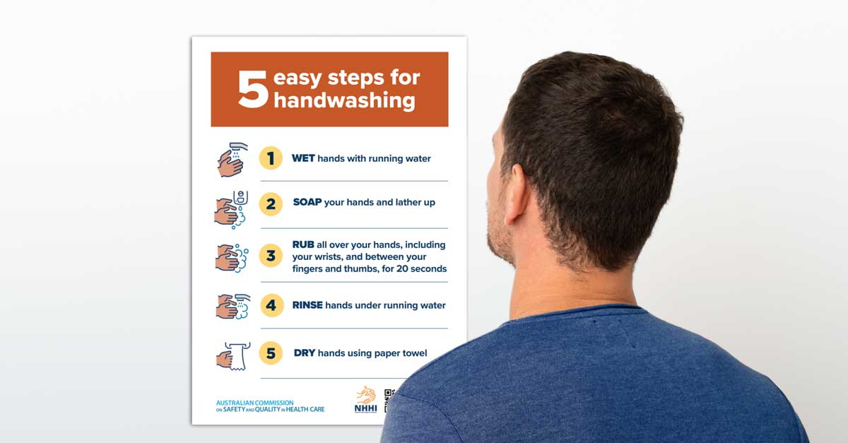 NEW POSTER | Display these '5 easy steps for handwashing' in your workplace, public place or at home to remind everyone how easy it is to reduce the spread of germs. Yes - proper hand hygiene is that simple! ow.ly/7GVV50Rqk32 #NHHI #HandHygiene #CleanYourHands