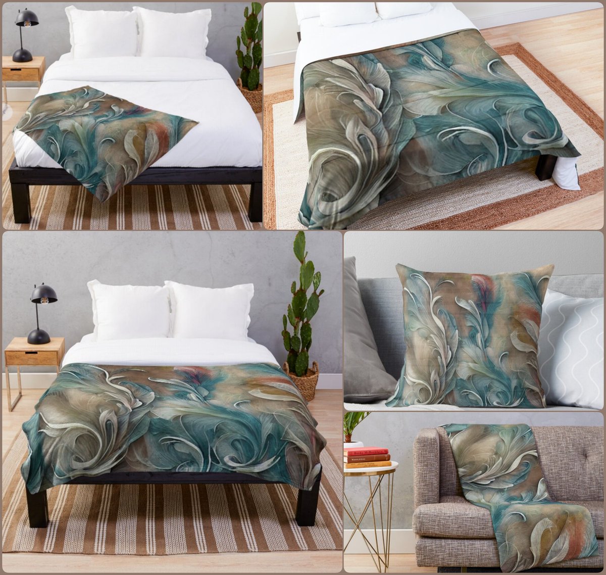 *SALE 35% Off* Lovely Mirage Throw Blanket & Throw Pillow~by Art Falaxy~ ~Charming Decor~ #accents #homedecor #art #artfalaxy #bathmats #blankets #comforters #duvets #pillows #redbubble #shower #trendy #modern #gifts #FindYourThing redbubble.com/i/throw-blanke…