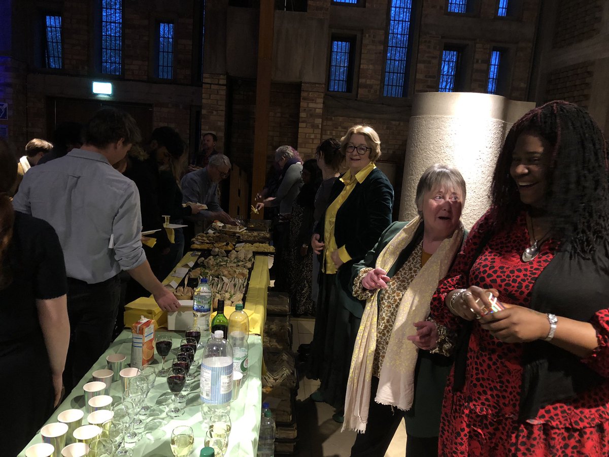 So the Keele Creative Writing Anthology launch was AMAZING. Our students are so bloody talented. I didn’t get a good picture of any of the people reading because I was sat in an odd place but I got this characteristic picture of our superstar postgrads supervising booze and food.