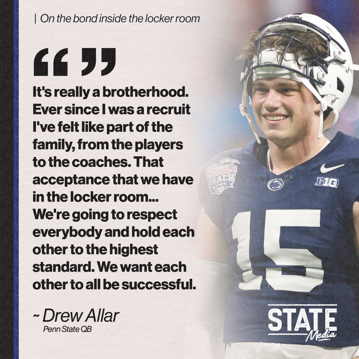 Drew Allar on the bond inside the locker room 🤝